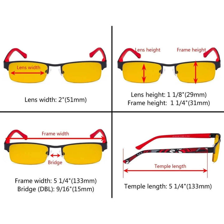 Half-rim Blue Light Blocking Eyeglasses HP17005