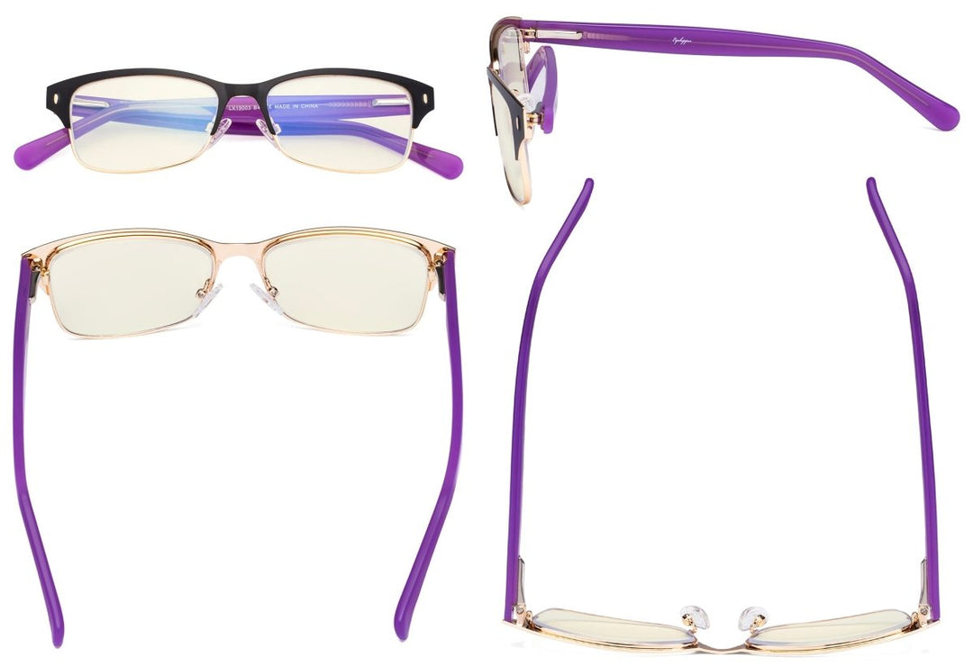 Half-rim Blue Light Filter Eyeglasses LX19003-BB40