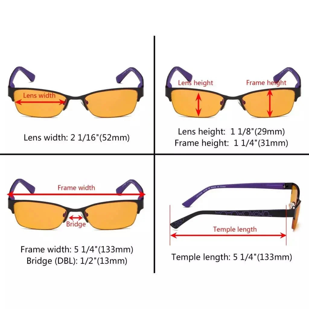 Half-rim Blue Light Blocking Reading Glasses LX17006-BB98