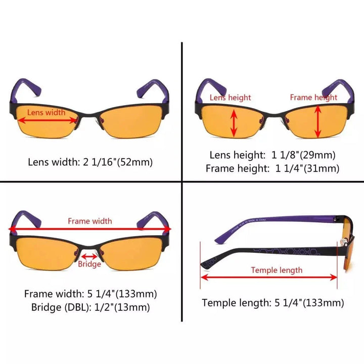 Half-rim Blue Light Blocking Reading Glasses LX17006-BB98