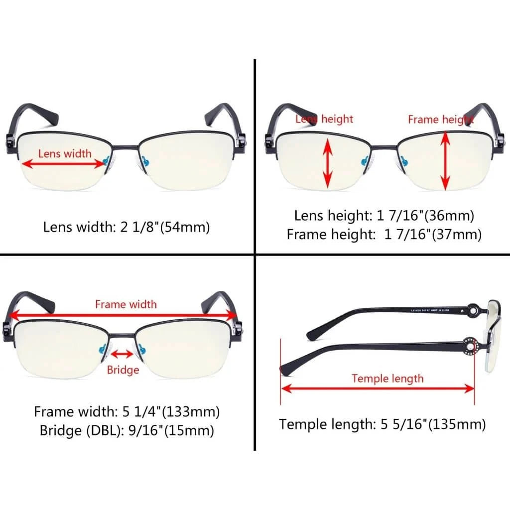 Half-rim Blue Light Filter Eyeglasses LX19008-BB40
