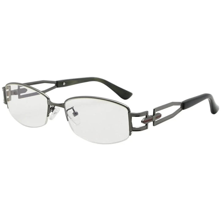 Half-rim Blue Light Filter Titanium Metal Eyeglasses 003B
