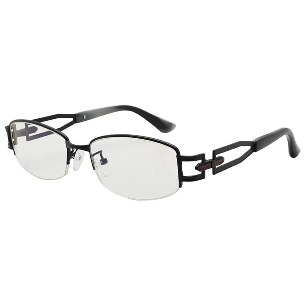 Half-rim Blue Light Filter Titanium Metal Eyeglasses 003B