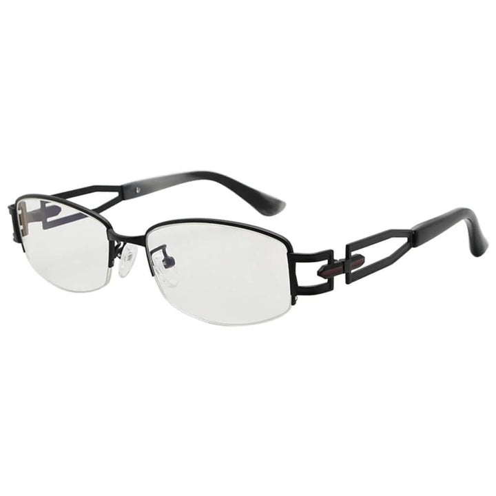Half-rim Blue Light Filter Titanium Metal Eyeglasses 003B