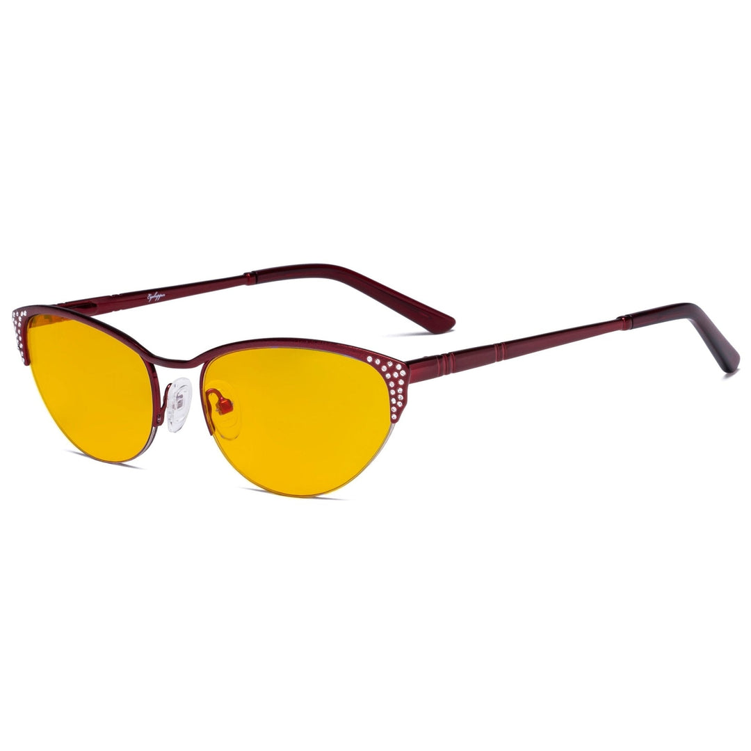 Half-rim Cat-eye Blue Light Blocking Eyeglasses HP17002