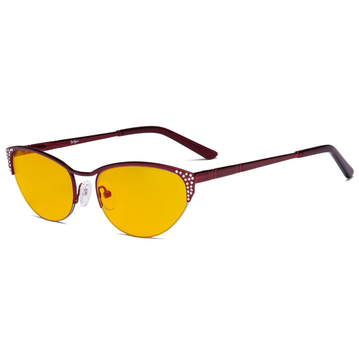 Half-rim Cat-eye Blue Light Blocking Eyeglasses HP17002