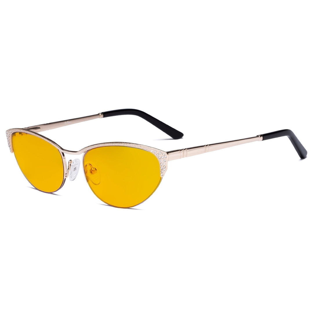 Half-rim Cat-eye Blue Light Blocking Eyeglasses HP17002