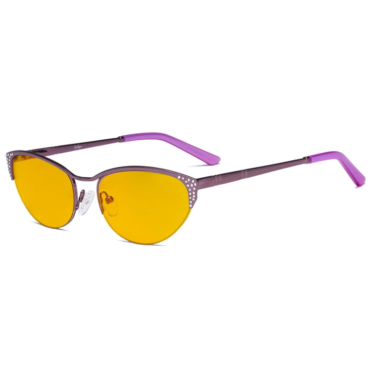 Half-rim Cat-eye Blue Light Blocking Eyeglasses HP17002