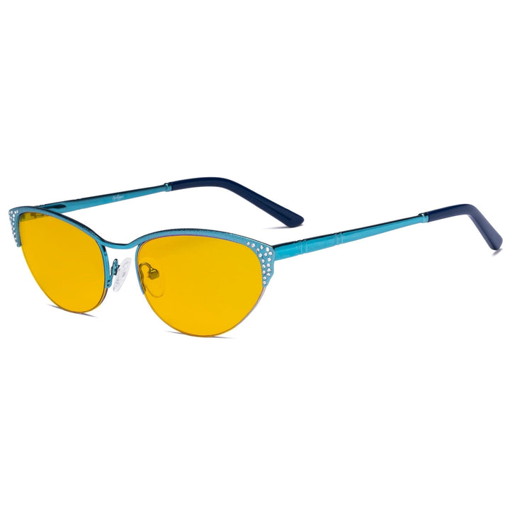 Half-rim Cat-eye Blue Light Blocking Eyeglasses HP17002