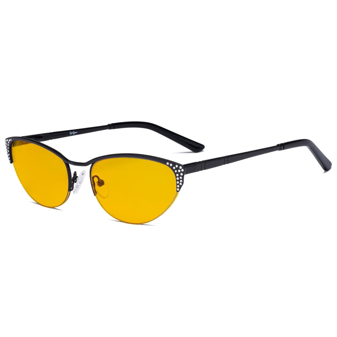 Half-rim Cat-eye Blue Light Blocking Eyeglasses HP17002