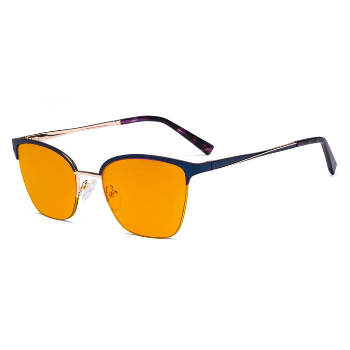 Half-rim Blue Light Blocking Eyeglasses Orange Tinted Lenses LX19028-BB98