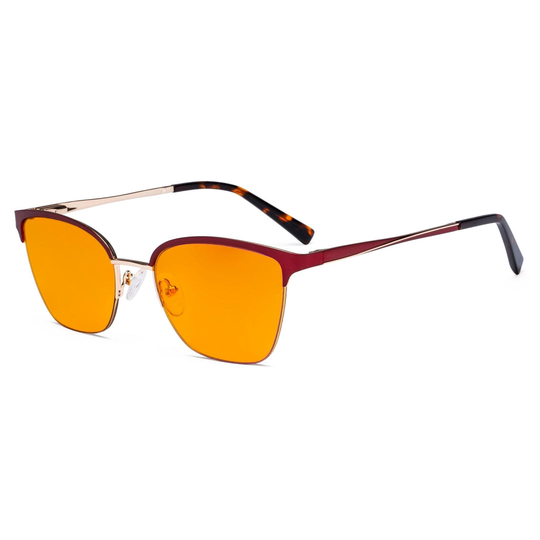 Half-rim Blue Light Blocking Eyeglasses Orange Tinted Lenses LX19028-BB98