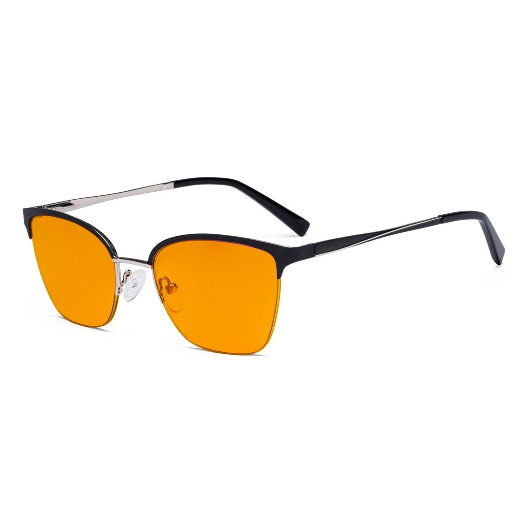 Half-rim Blue Light Blocking Eyeglasses Orange Tinted Lenses LX19028-BB98