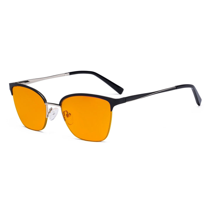Half-rim Blue Light Blocking Eyeglasses Orange Tinted Lenses LX19028-BB98