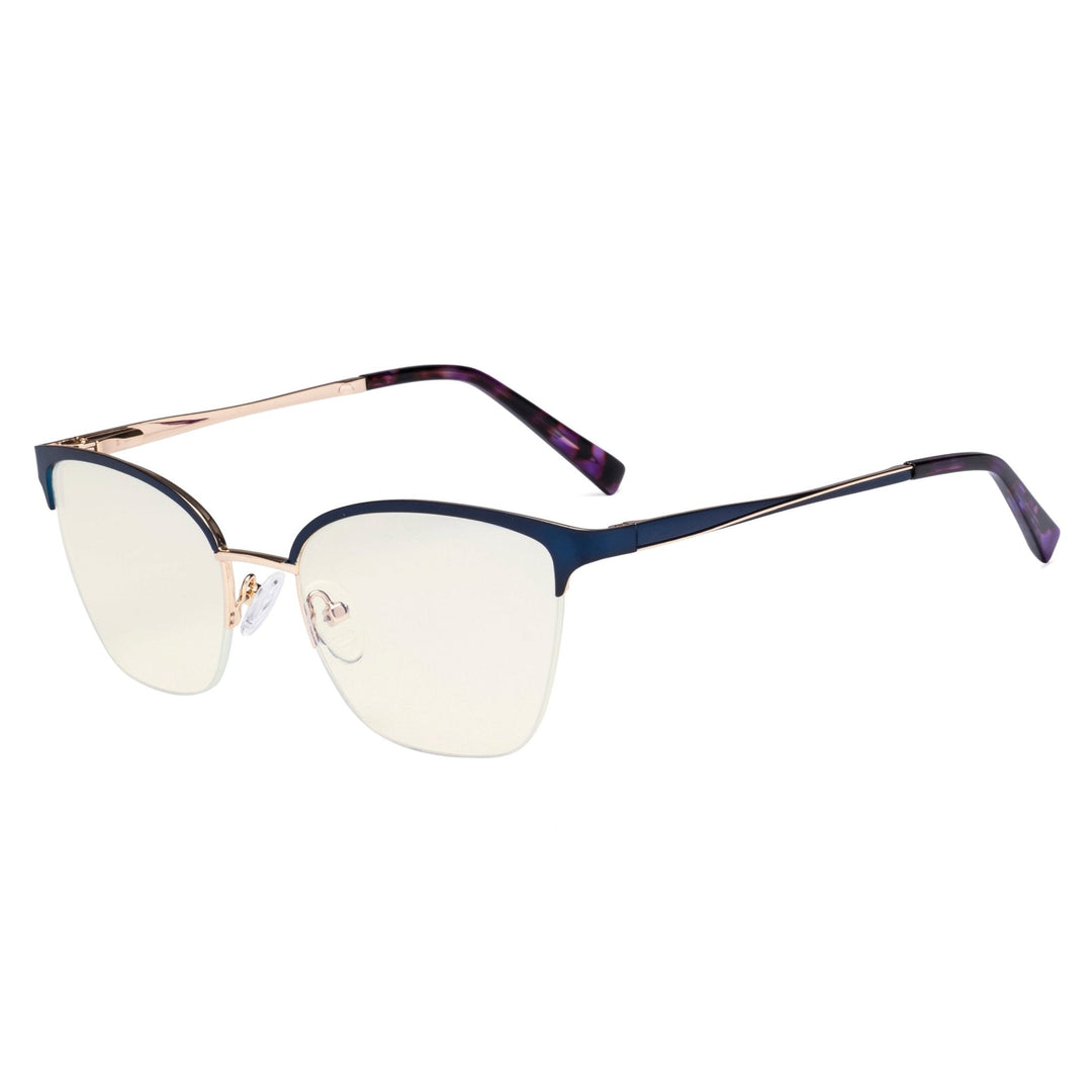 Blue Light Filter Glasses Half-rim Stylish Style LX19028-BB40