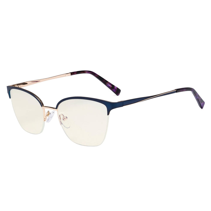 Blue Light Filter Glasses Half-rim Stylish Style LX19028-BB40