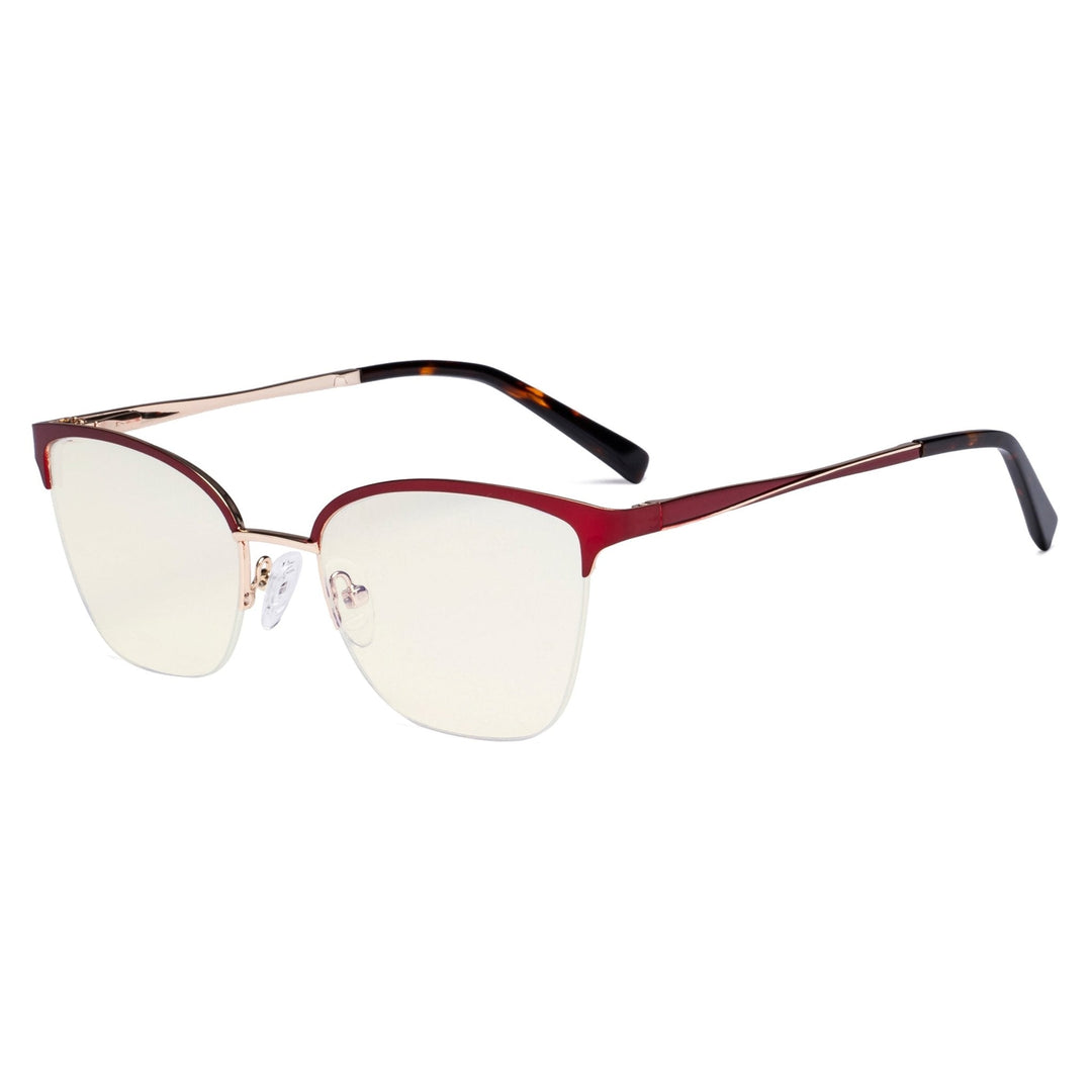 Blue Light Filter Glasses Half-rim Stylish Style LX19028-BB40