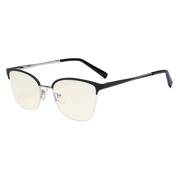 Blue Light Filter Glasses Half-rim Stylish Style LX19028-BB40