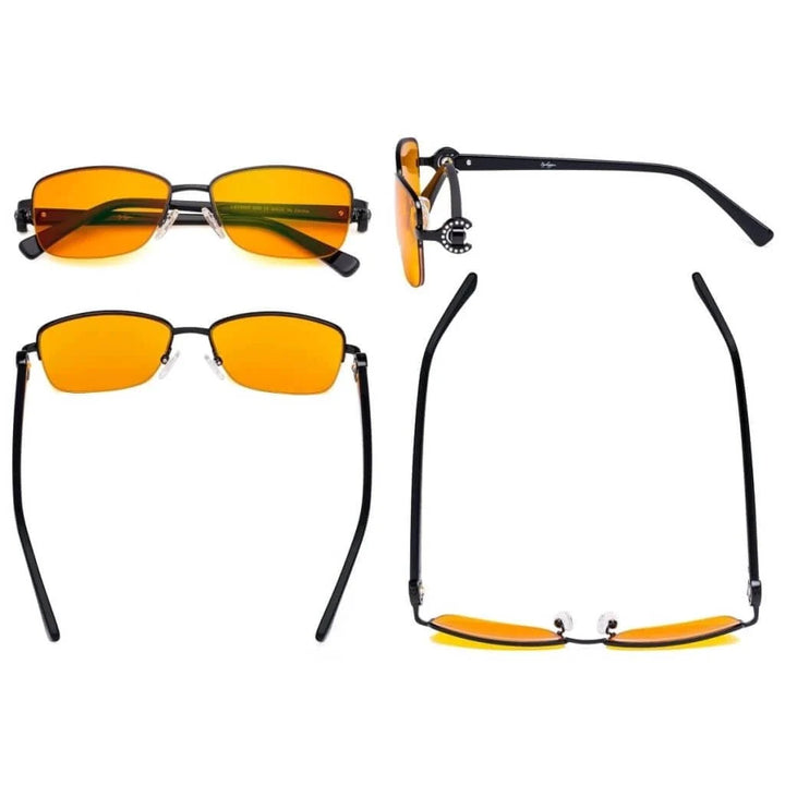 Half-rim Crystal Blue Light Blocking Eyeglasses LX19008-BB98