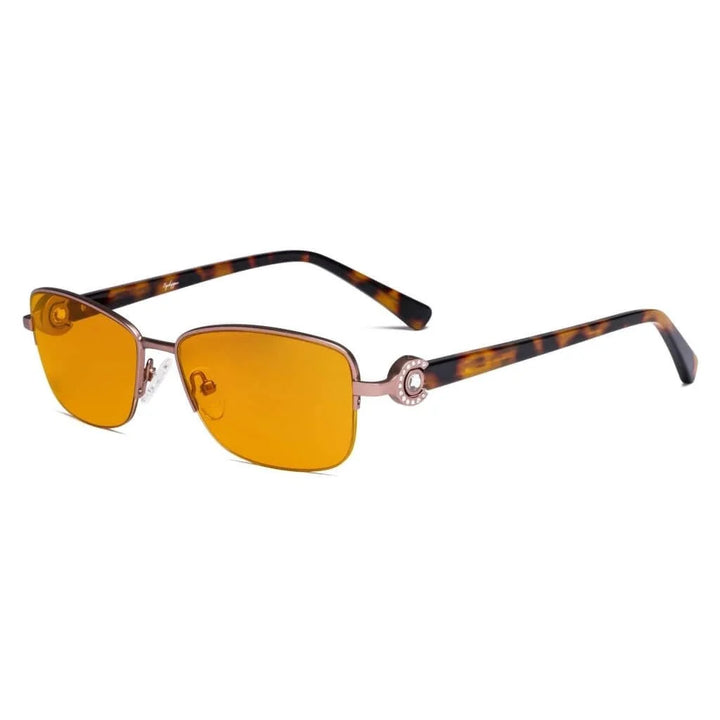 Half-rim Crystal Blue Light Blocking Eyeglasses LX19008-BB98