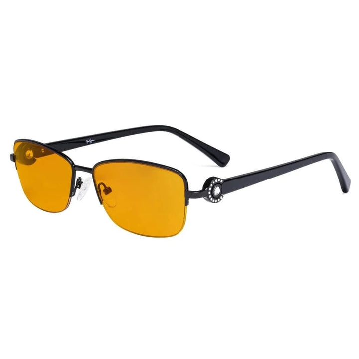 Half-rim Crystal Blue Light Blocking Eyeglasses LX19008-BB98