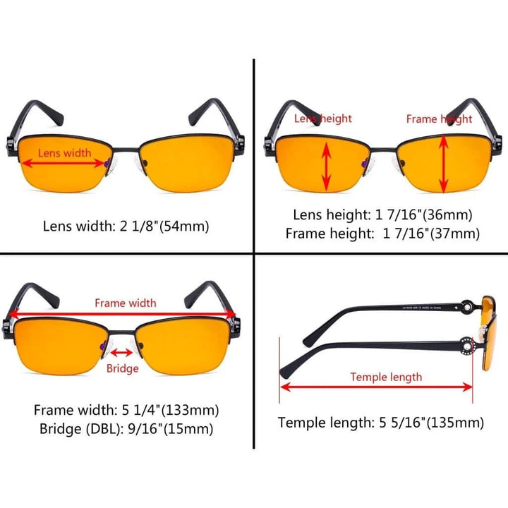 Half-rim Crystal Blue Light Blocking Eyeglasses LX19008-BB98