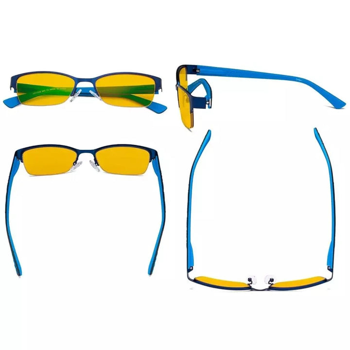 Half-rim Metal Blue Light Blocking Eyeglasses HP17006
