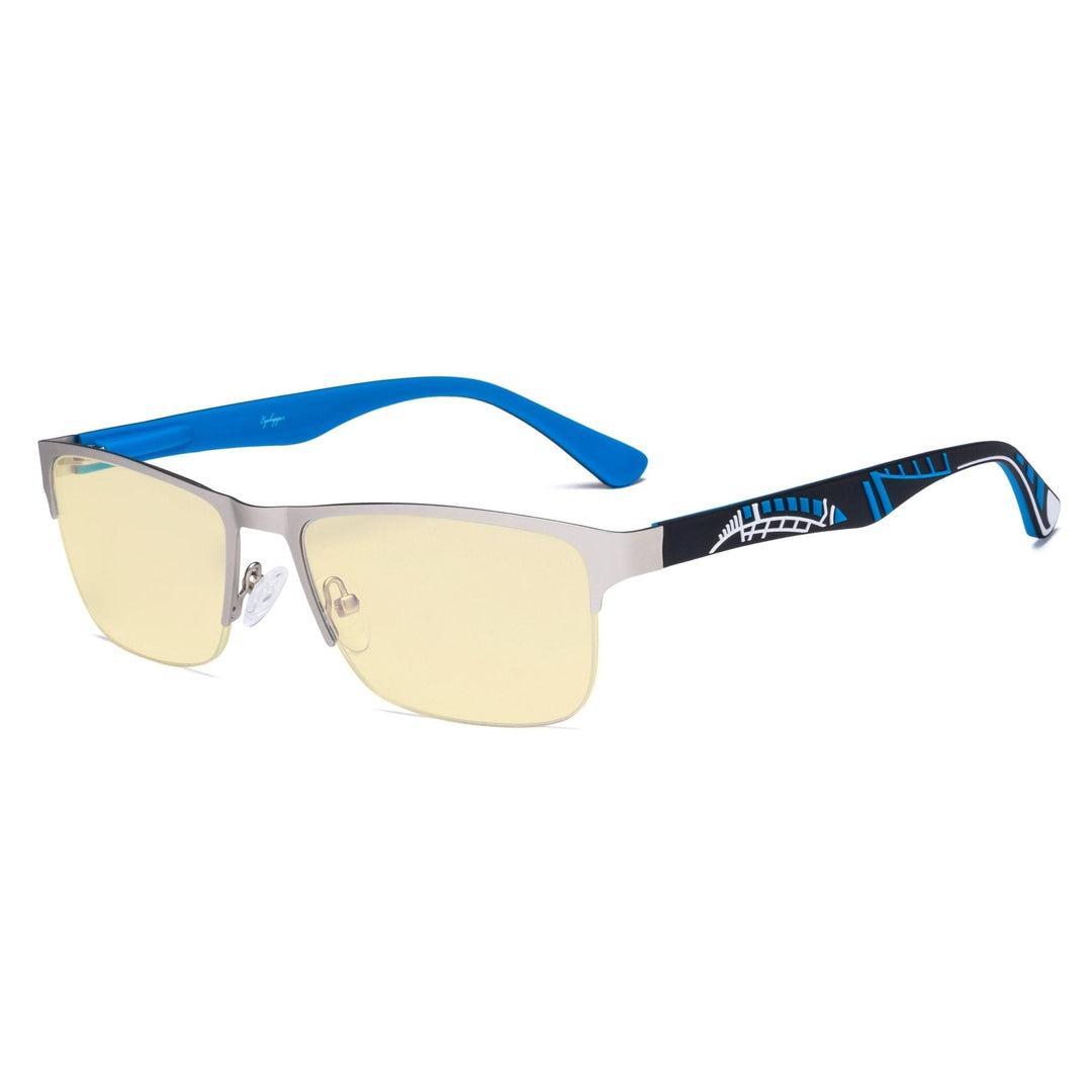 Half-rim Metal Frame Blue Light Blocking Eyeglasses TM17003