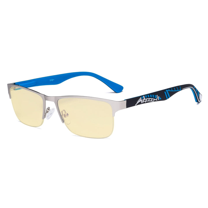 Half-rim Metal Frame Blue Light Blocking Eyeglasses TM17003