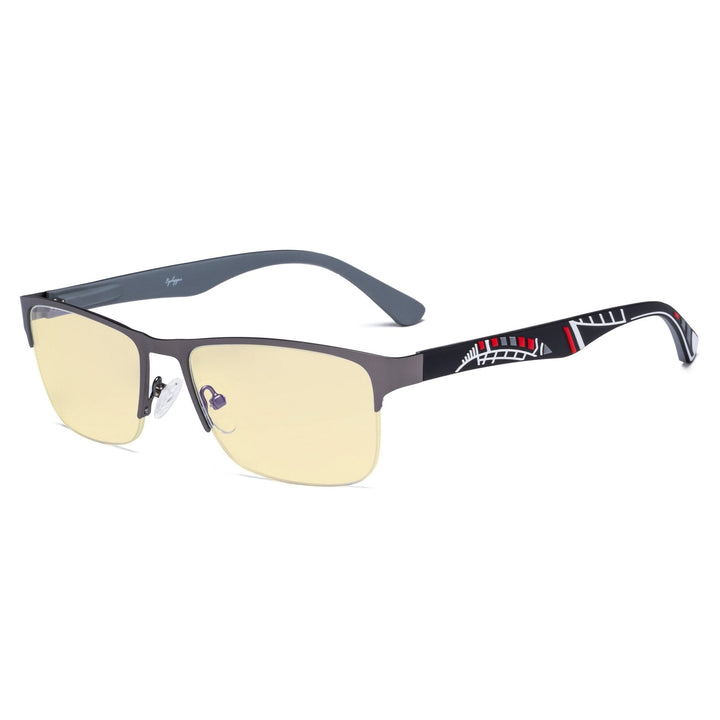 Half-rim Metal Frame Blue Light Blocking Eyeglasses TM17003