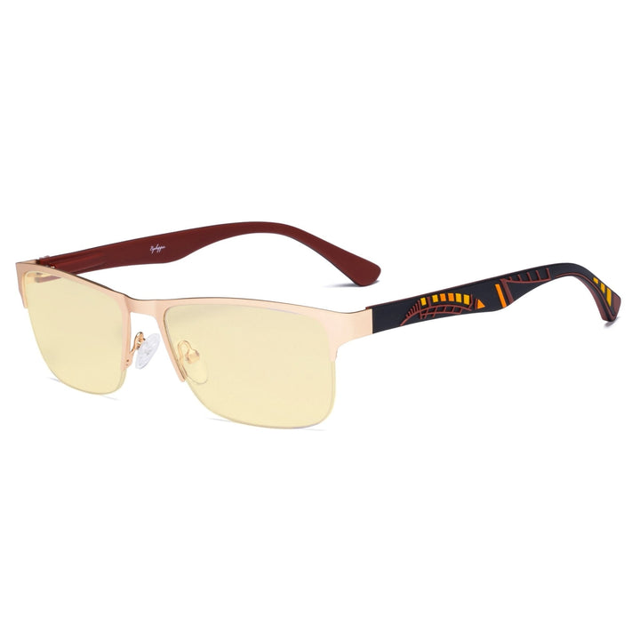 Half-rim Metal Frame Blue Light Blocking Eyeglasses TM17003