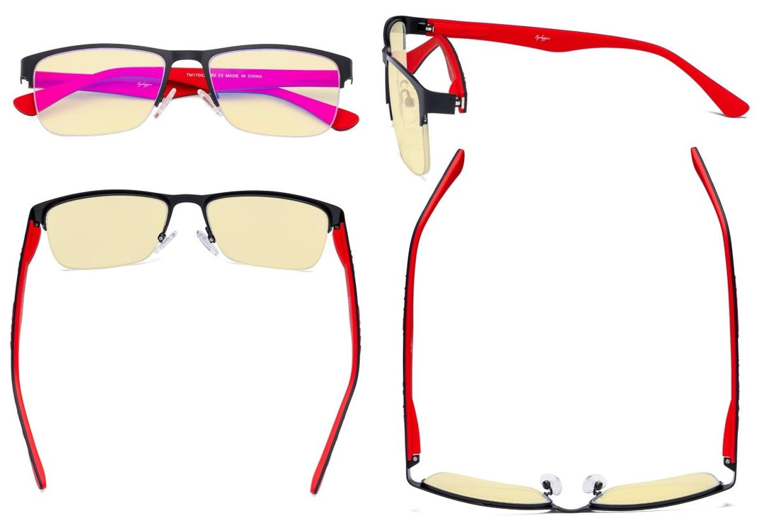 Half-rim Metal Frame Blue Light Blocking Eyeglasses TM17003