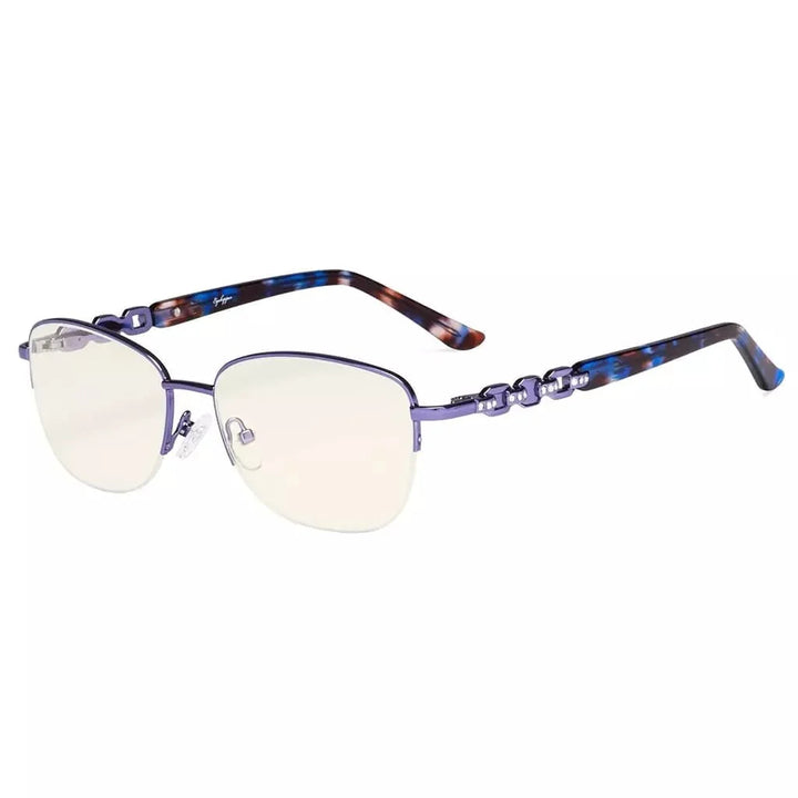 Half-rim Stylish Blue Light Blocking Reading Glasses LX17016