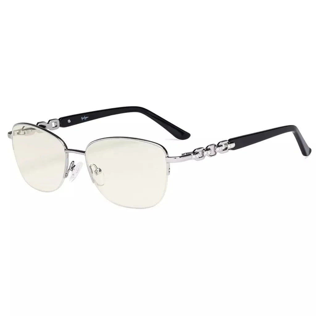 Half-rim Stylish Blue Light Blocking Reading Glasses LX17016