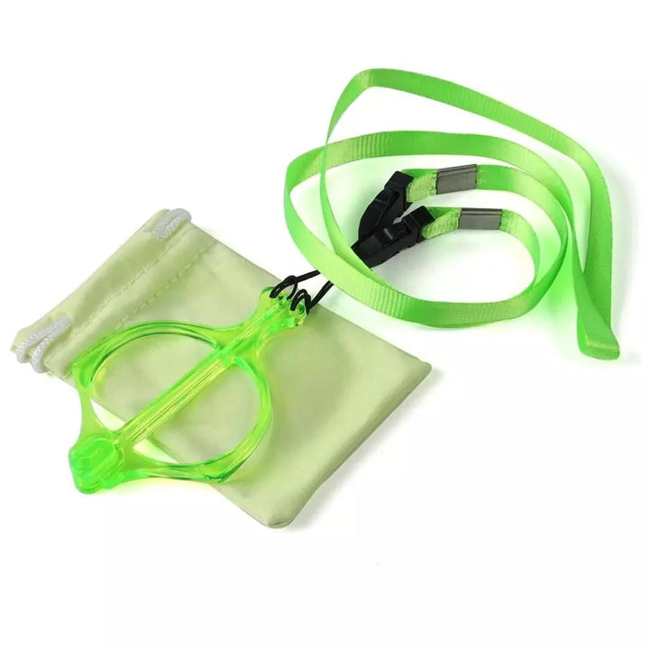 Handhold Magnifier Folding Reading Glasses Metalless Screwless Readers with Neck Strap NR153