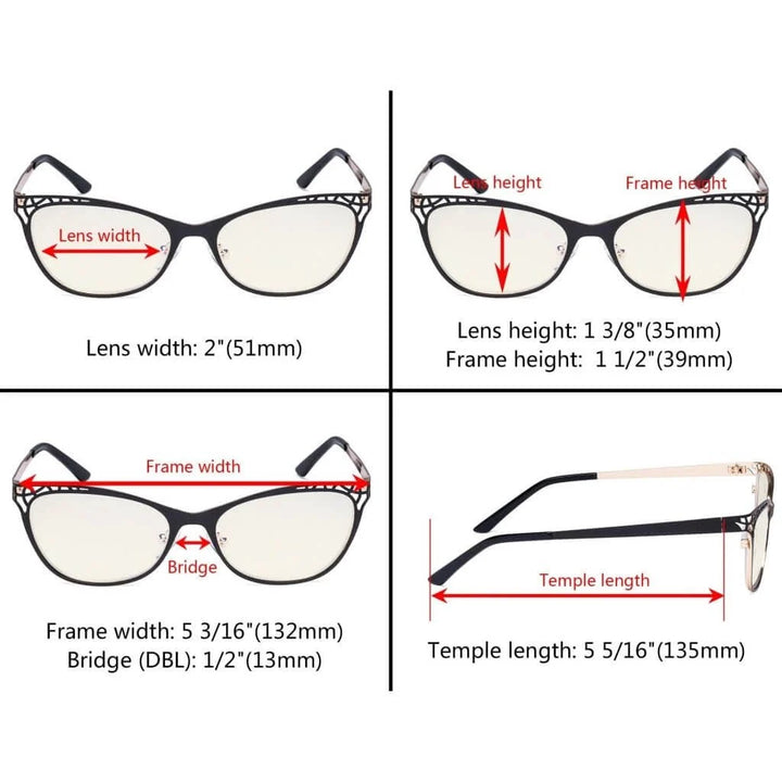 Hollow Design Blue Light Filter Eyeglasses LX19025-BB40