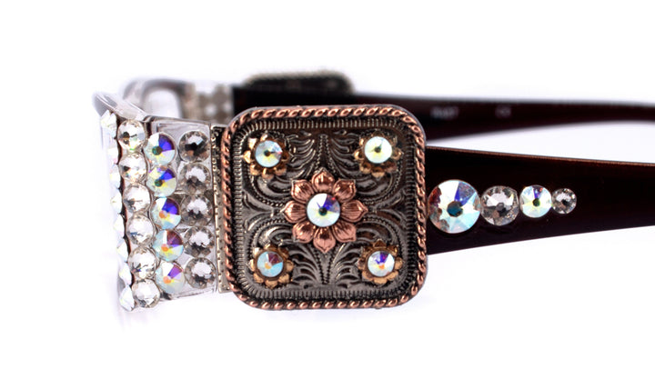 The Medallion, (Bling) Reading Glasses Women W (Clear AB ) Genuine European Crystals (Wine Red) Flower Western Concho NY Fifth Avenue