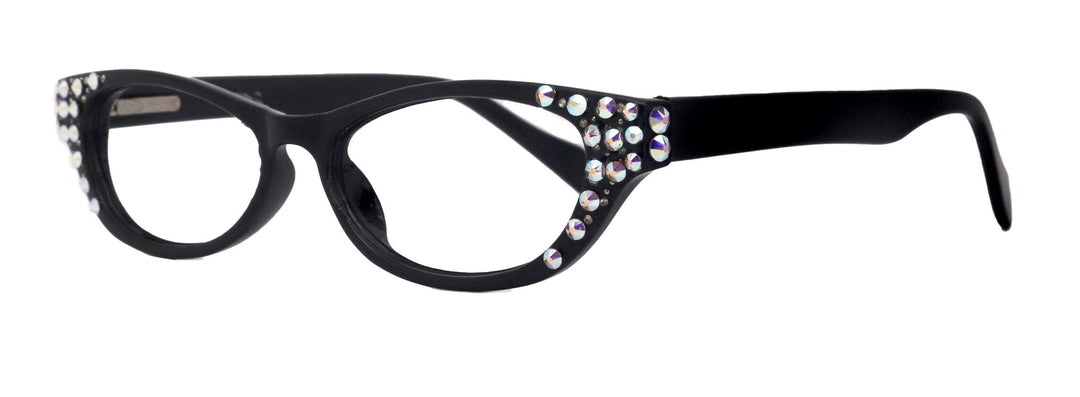 Bling Cat Eye Women's Reading Glasses with Genuine European Crystals