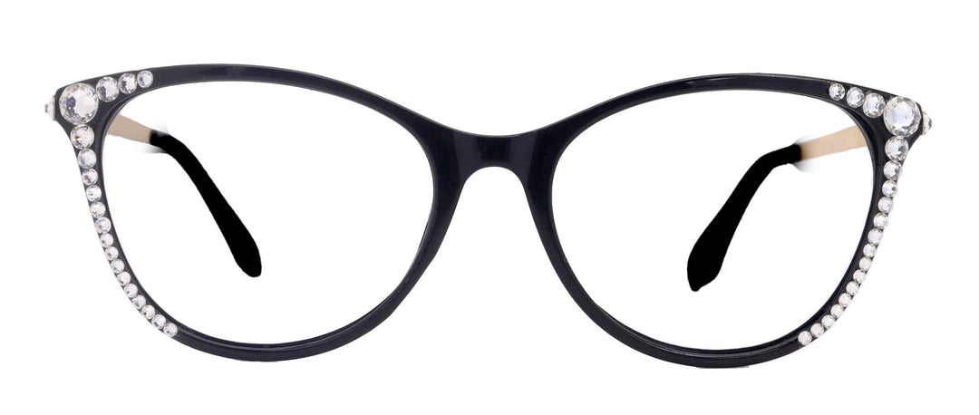 Cattitude Bling Reading Glasses 4 Women W Clear  Genuine European Crystals, Magnifying Cat Eye  NY Fifth Avenue