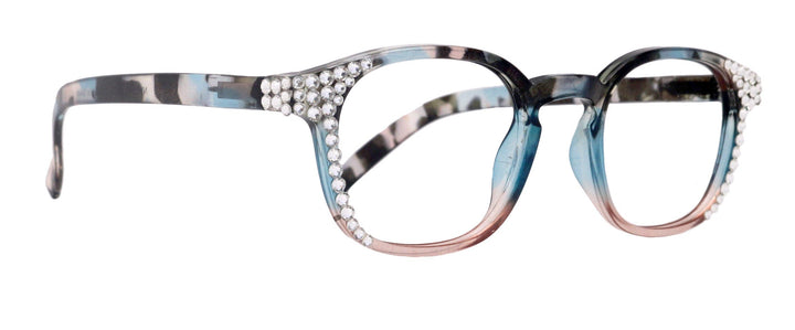 Havana Bling Blue Light Reading Glasses w/ Genuine European Crystals + AR Coating