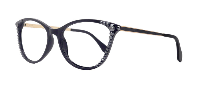 Cattitude Bling Reading Glasses 4 Women W Hematite Genuine European Crystals, Magnifying Cat Eye  NY Fifth Avenue