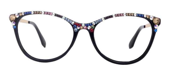 Cattitude Bling Reading Glasses 4 Women W Multi Color Genuine European Crystals, Magnifying Cat Eye  NY Fifth Avenue