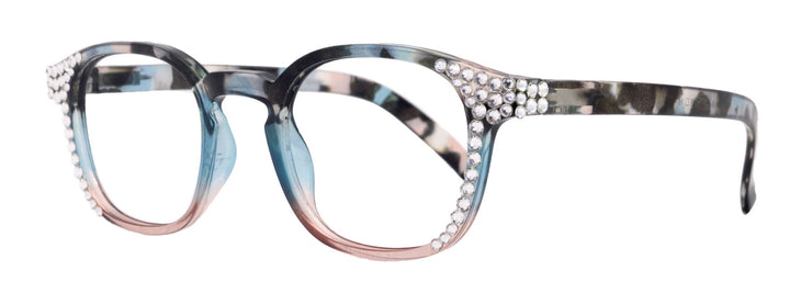 Havana Bling Blue Light Reading Glasses w/ Genuine European Crystals + AR Coating