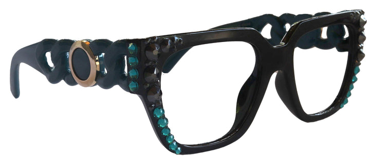 Belleville Bling Line Bifocal OR Non-Bifocal Reading Glasses w/  European Crystals