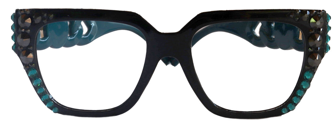 Belleville Bling Line Bifocal OR Non-Bifocal Reading Glasses w/  European Crystals