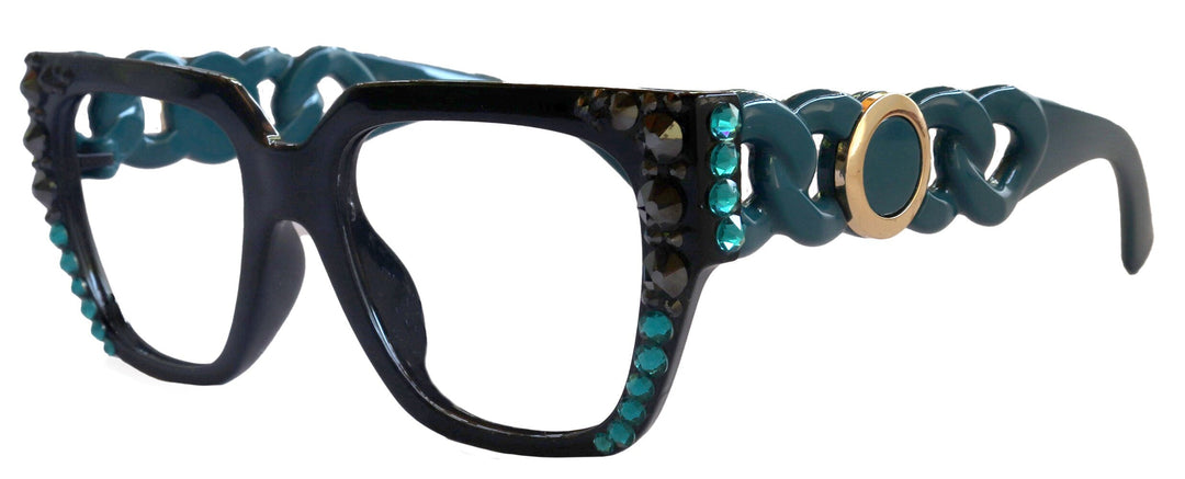 Belleville Bling Line Bifocal OR Non-Bifocal Reading Glasses w/  European Crystals