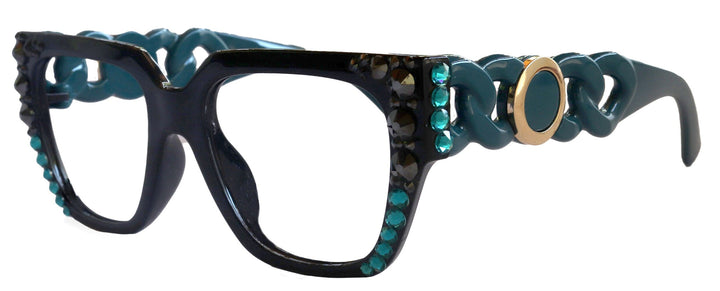 Belleville Bling Line Bifocal OR Non-Bifocal Reading Glasses w/  European Crystals