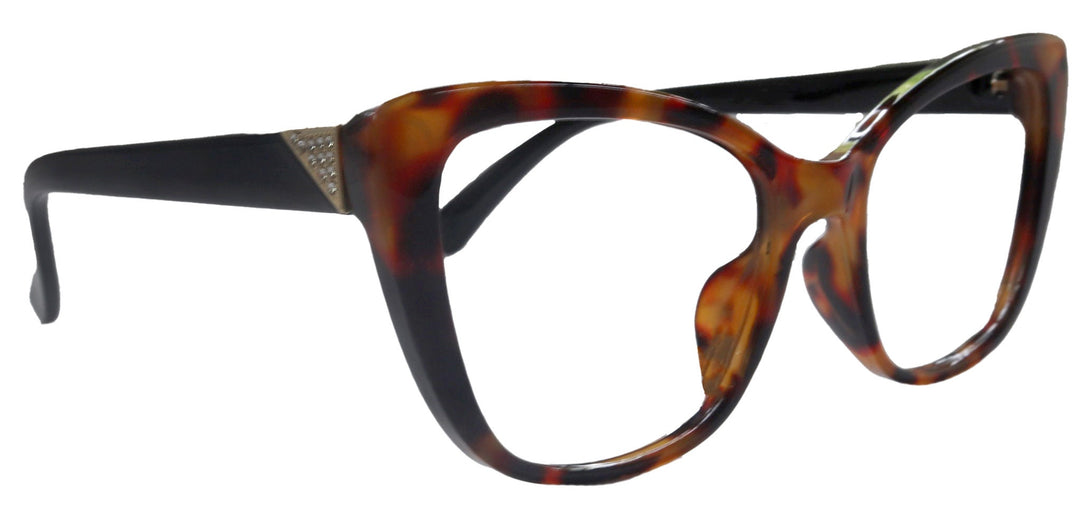 Parisian Line Bifocal OR Non-Bifocal Black Cat-Eye Reading Glasses