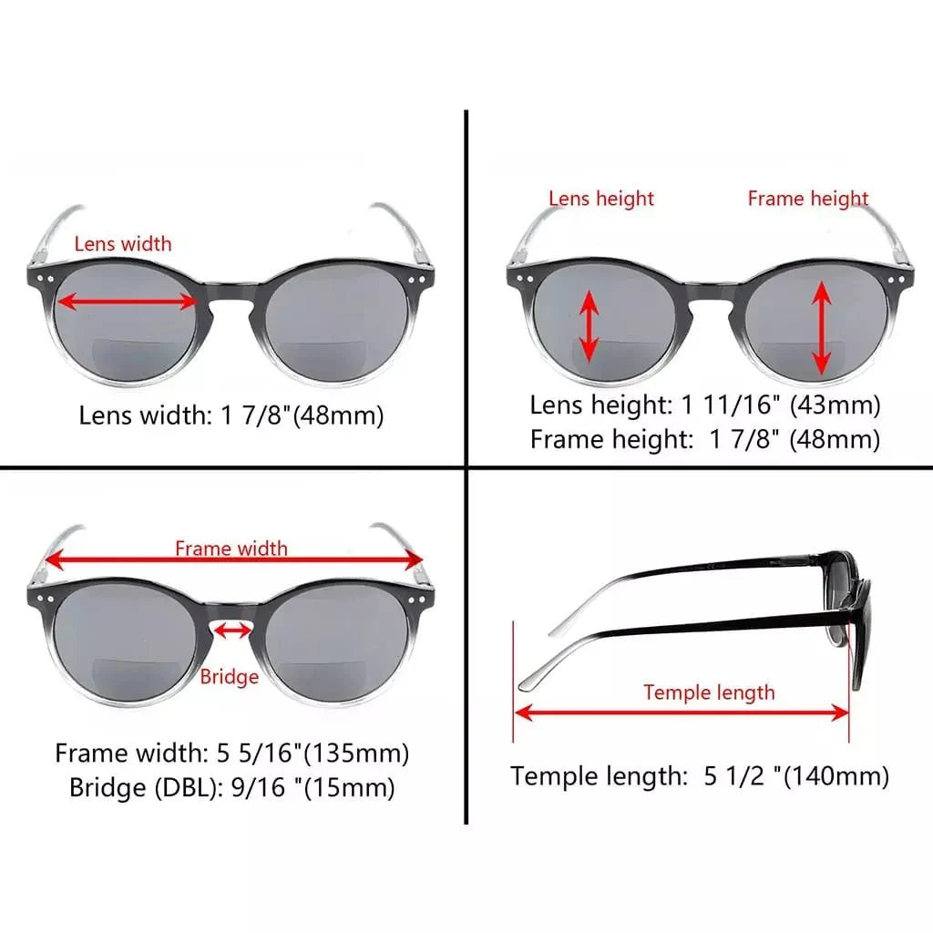 Round Frame Bifocal Reading Sunglasses S005