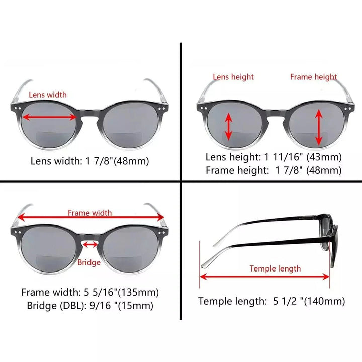 Round Frame Bifocal Reading Sunglasses S005